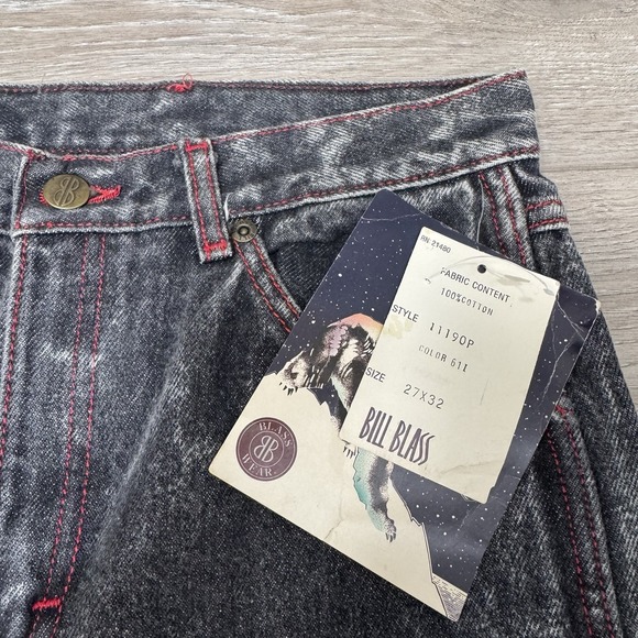 NWT Vintage Bill Blass 90s Polar Ice Acid Wash Mom Jeans Size 27 Made In USA Y2k - Picture 3 of 9